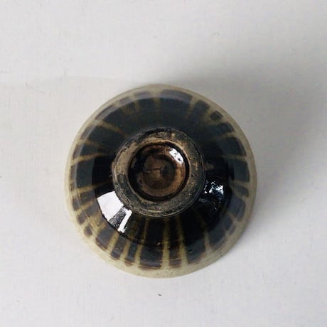 益子焼  飴釉 黒十草(トクサ) お茶碗  抹茶碗 天目茶碗  美品