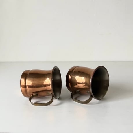 COPPER100 HOMEWARE コッパー100ホームウェア 新光金属  純銅マグカップ2個セット 340ml  S-588  ビアマグ 銅マグ コップ  中古品
