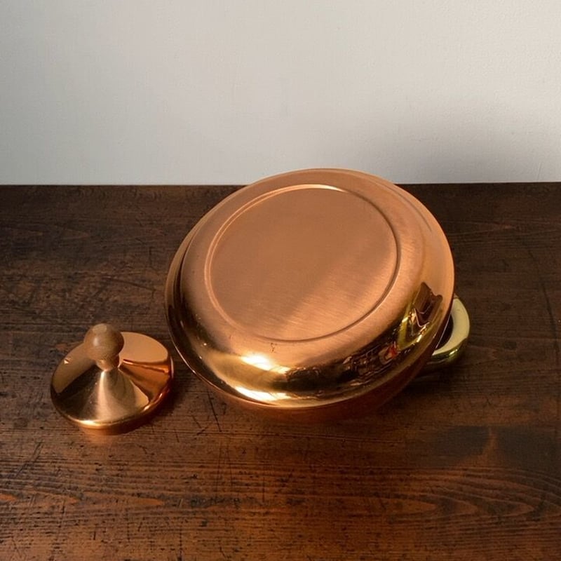 morico モリコ 森井金属製 籐巻き持ち手の銅ケトル 2L 木の摘み グッド