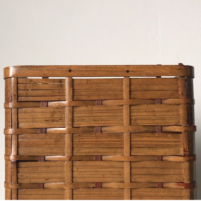 アンティーク 竹編のダストボックス(ゴミ箱) 手仕事 天然素材 工芸品