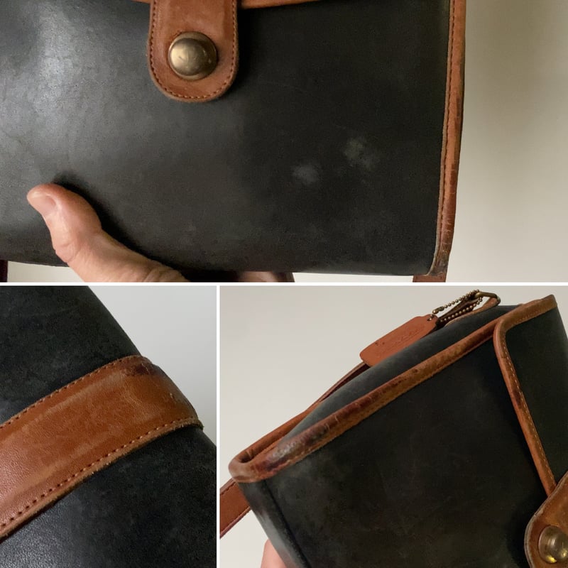 COACH 80s オールドコーチ バイカラーレザーショルダーバッグ COACH 80s オールドコーチ バイカラーレザーショルダーバッグ