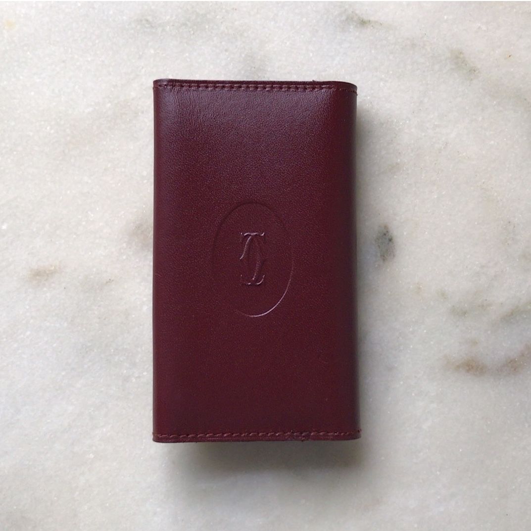 美品。ギャランティカードあり！Cartier 赤 レザー キーケース Cartier カルティエ マストライン キーケース 6本 ヴィンテージ ほぼ