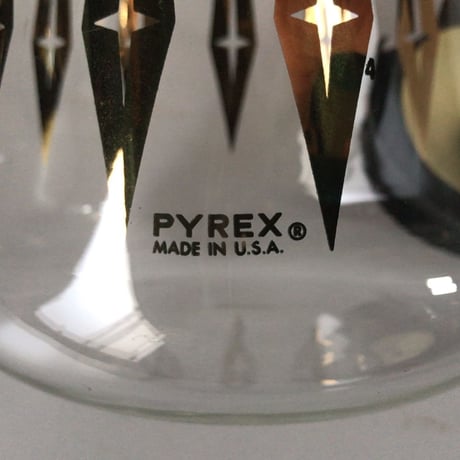PYREX パイレックス  オールドパイレックス  アメリカンヴィンテージ ガラスポット Made in USA ゴールド レトロ星型クロス　アメリカ製 中古美品