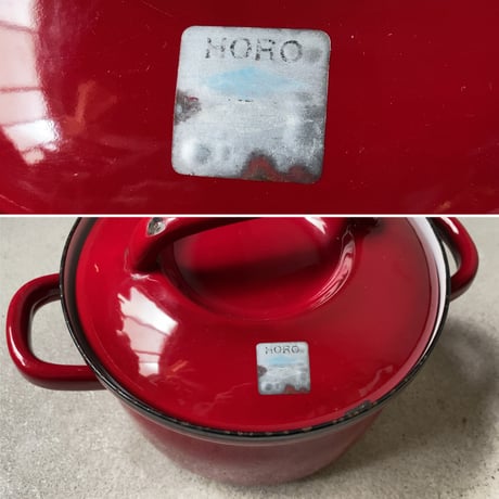 EVER WARE エバーウェア  1970～1980年代製 ヴィンテージ ホーロー両手鍋 18cm＆24cm  琺瑯 調理器具 ダークレッド