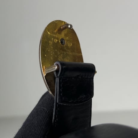 Dior オールドディオール クリスチャンディオール  レザーベルト オーバルバックル 楕円バックル コンビカラー ブラックレザー ヴィンテージディオール 中古良品