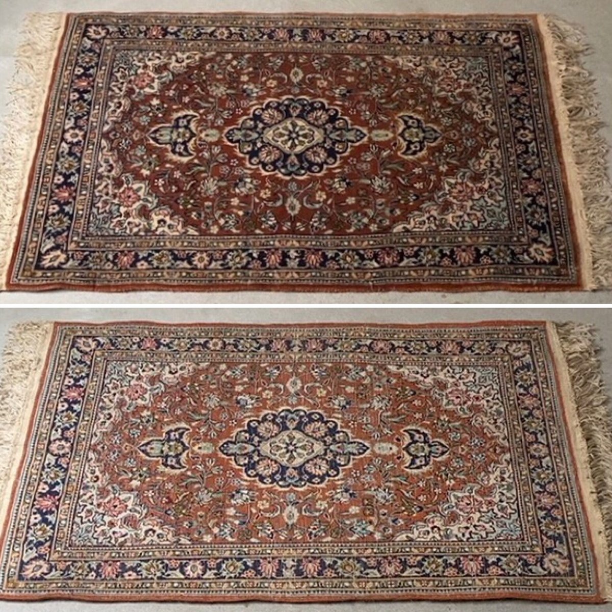 ヴィンテージ ペルシャ絨毯 155×99cm ヴィンテージ ペルシャ絨毯 クム産 オールド手織り絨毯