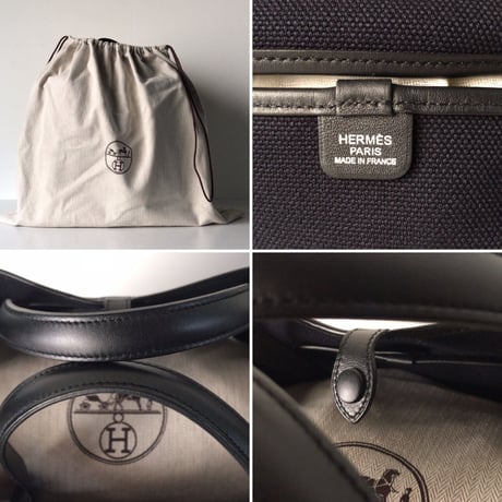 HERMES エルメス  パスパス 35 マリン (ダークネイビー) □R刻印トワルゴエラン/ヴォー バレニア トートバッグ 2way仕様  中古極美品