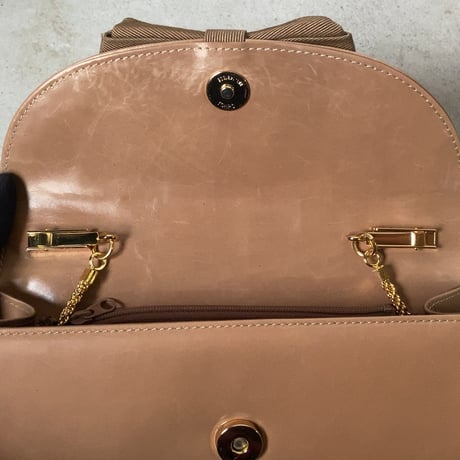 GIVENCHY  SACS ジバンシィサックス  パーティーバッグ  リボンモチーフ 2way(クラッチ/チェーンバッグ) ライトブラウン ゴールド金具  箱有り 中古品