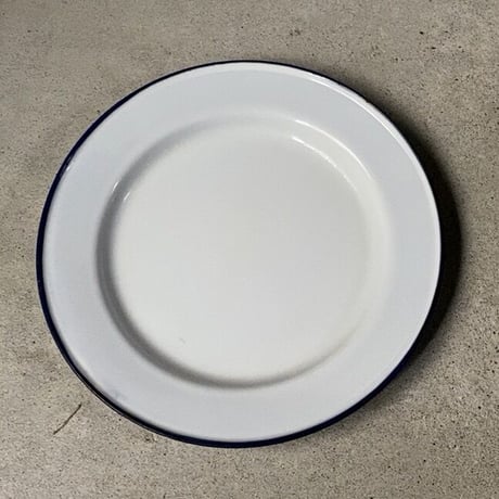 SKER SWEDEN スエーデン製 ヴィンテージ ホーロー皿 24cm 2枚セット 琺瑯 白/紺 ネイビー