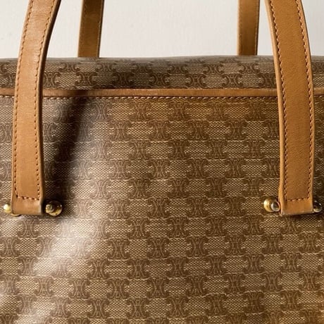 CELINE オールドセリーヌ マカダム ハンドバッグ 幅約22cm ヴィンテージハンドバッグ 鞄