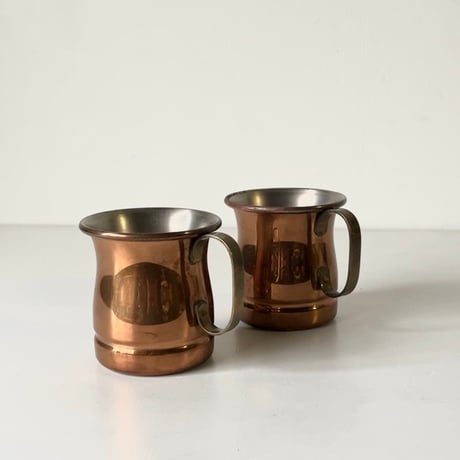 COPPER100 HOMEWARE コッパー100ホームウェア 新光金属  純銅マグカップ2個セット 340ml  S-588  ビアマグ 銅マグ コップ  中古品