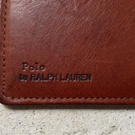 POLO RALPH LAUREN ポロ ラルフローレン レザーパスケース カードケース 名刺入れ ブラウン USED