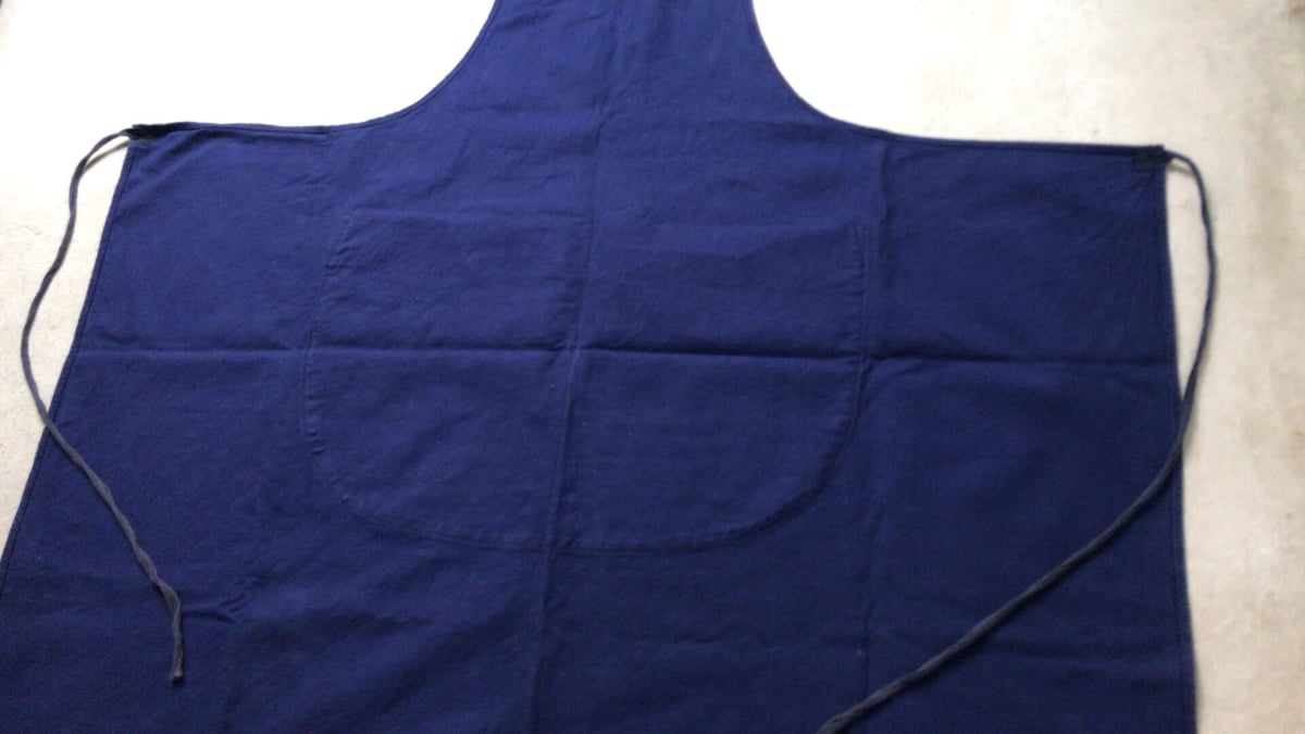 フランスヴィンテージ ストライプエプロン　フレンチアンティーク　ビンテージ ボナペティートストライプエプロン(ブラウン) - seventen