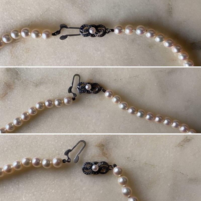 MIKIMOTO オールドミキモト 本パールネックレス 約6mm玉 真珠/銀 MIKIMOTO オールドミキモト 本パールネックレス 約6mm玉 真珠/銀