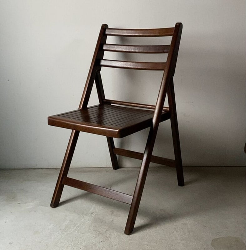 木製無垢材フォールディングチェア 80s90sヴィンテージ折り畳み椅子 ...