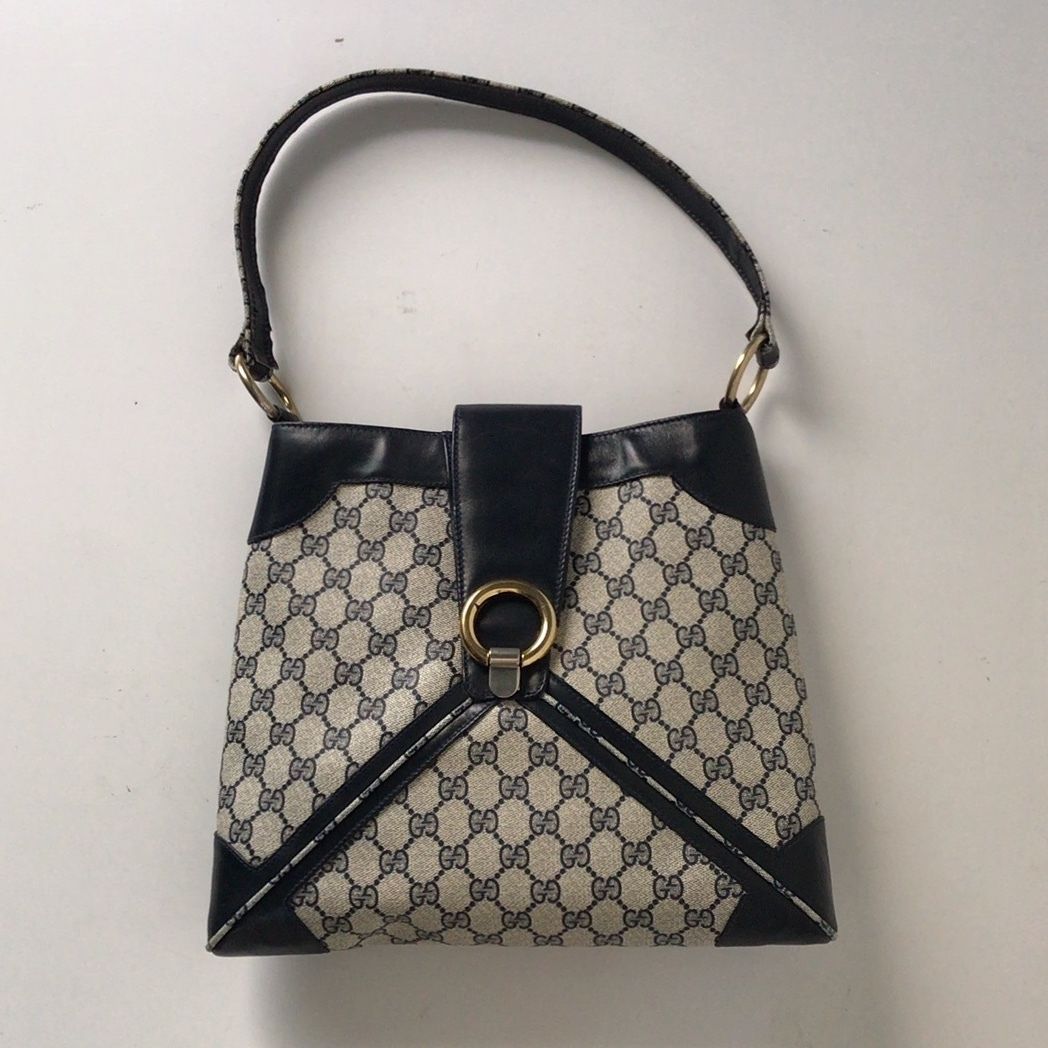 GUCCI グッチ オールドグッチ コーティングGGキャンバス/レザー