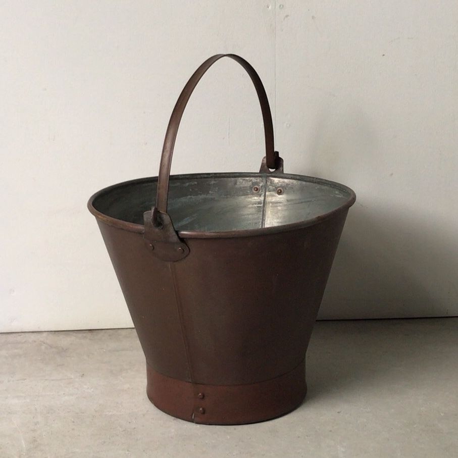 銅のバケツ 昭和初期 持ち手＝銅の平持ち手 完品 ヴィンテージバケツ
