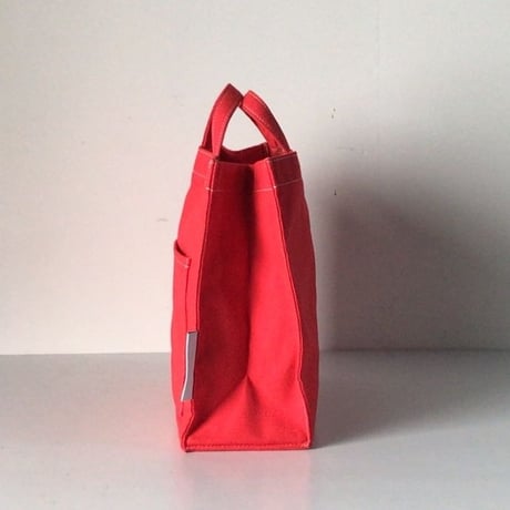 MAISON CANVVAS   メゾン キャンバス   GERMANY CANVAS POKET TOTE  ジャーマニーキャンバスポケットトートS  赤  中古美品