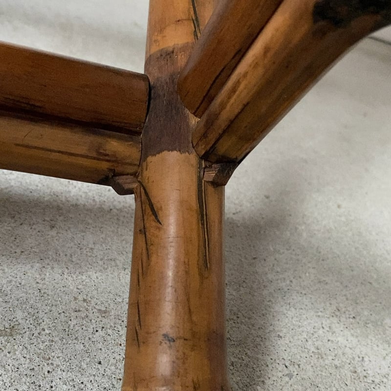 古い竹素材の小さな椅子 アンティークチャイルドハイバックチェア