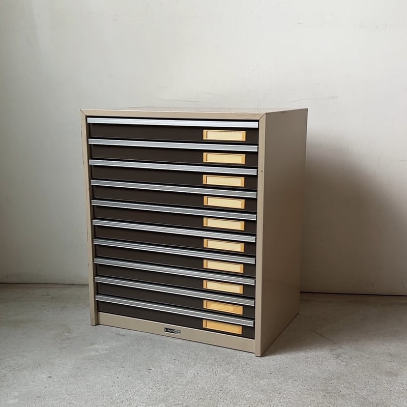 LION ライオン 4010-B4 ラージスチールレターケース 10杯小引き出し