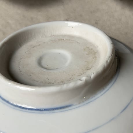 明治期 古い染付の入れ子鉢 (3鉢) アサガオ 蔓 絵  薄色  完品