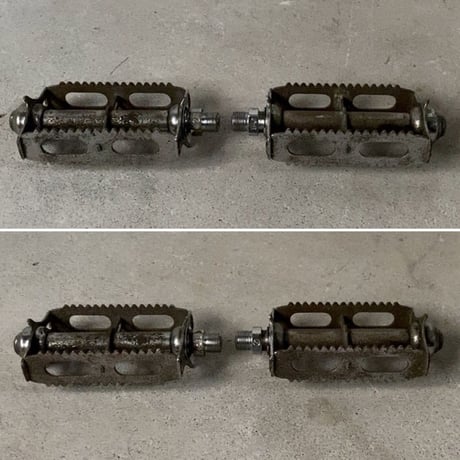 ヴィンテージ ペダル 自転車用オールドパーツ レトロパーツ スチールペダル 鉄製ペダル メーカー不明 60s