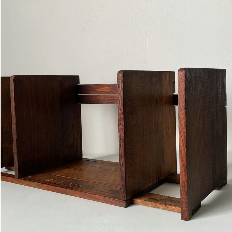 ヴィンテージブックスタンド 木製伸縮本立て 3号証紙 静岡市考案保障