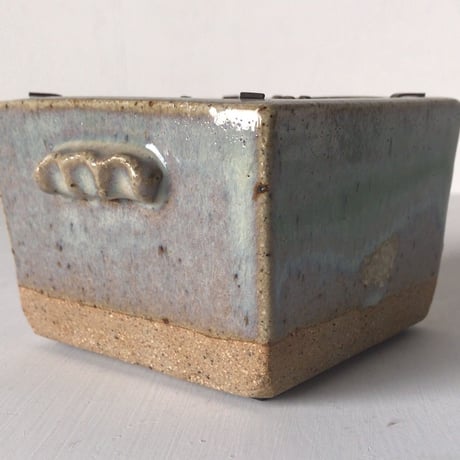 会津本郷焼 鰊(ニシン)鉢型灰皿 灰釉 民藝 枡鉢　美品