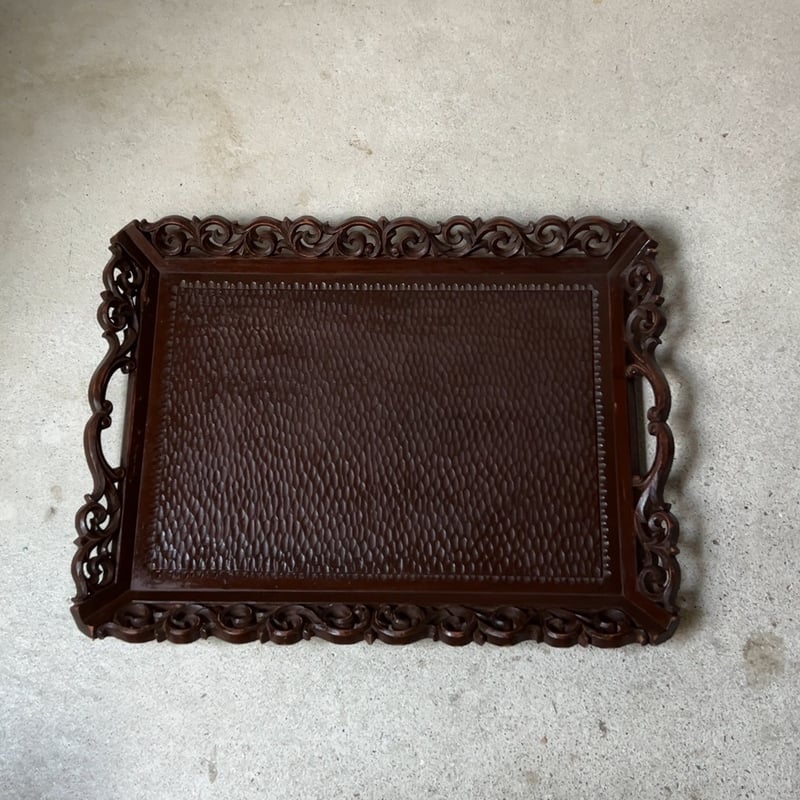ヴィンテージ手彫り木製トレイ/フランス ヴィンテージ手彫り木製トレイ/フランス