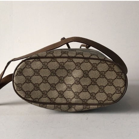 GUCCI グッチ オールドグッチ GGプラス コーティングキャンバス 巾着型ショルダーバッグ シェリーライン ノエ型 ヴィンテージ 14.02.034  中古美品