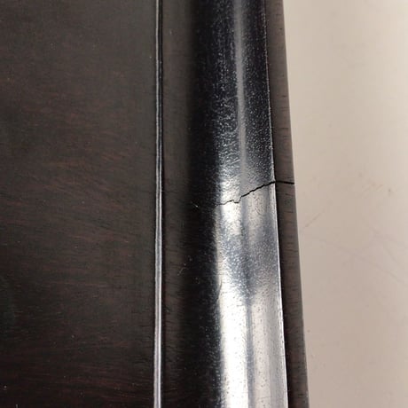 唐木 紫檀 角盆(長方盆)　くり抜き四方盆　高級材のお盆　スクエアトレー　黒茶　微量のクラック有