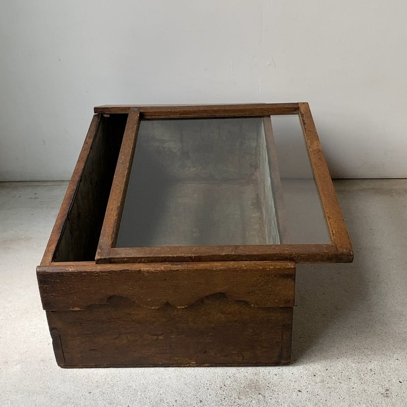 激レア ショーケース ガラスケース 海苔箱 木箱 乾燥箱 収納 レトロ 激レア