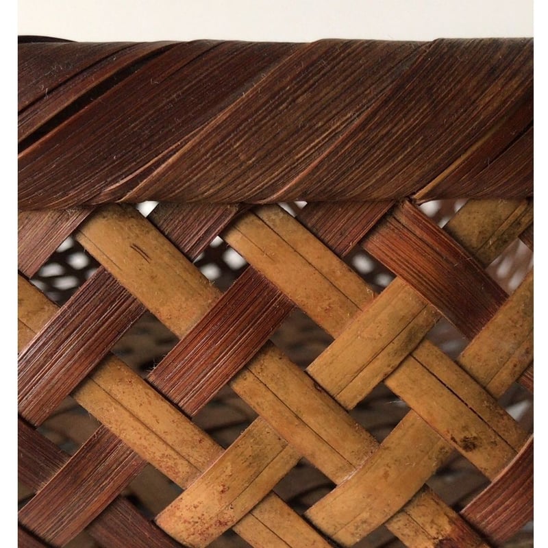 アンティーク 竹かご 頑丈な民藝籠 伝統工芸 手仕事 万能籠 古道具