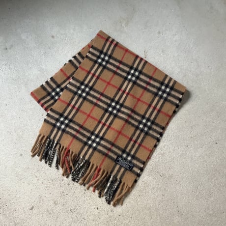 BURBERRYS バーバリーズ  cashmere100% カシミヤ マフラー ベージュノバチェック　70s～80s イギリスヴィンテージ made in Scotland 古着 中古品