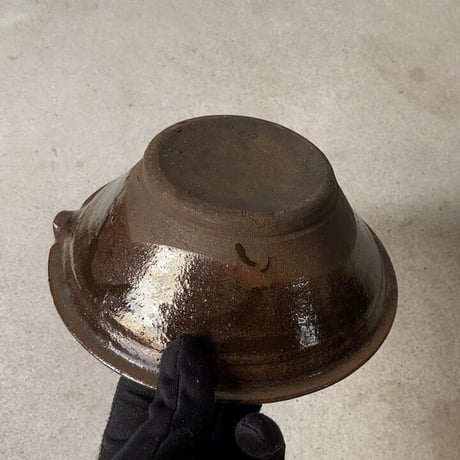 古い 片口すり鉢  幅約17cm 小さめ摺鉢 古民具 古民藝 古手 骨董 ヴィンテージキッチンツール 実用品