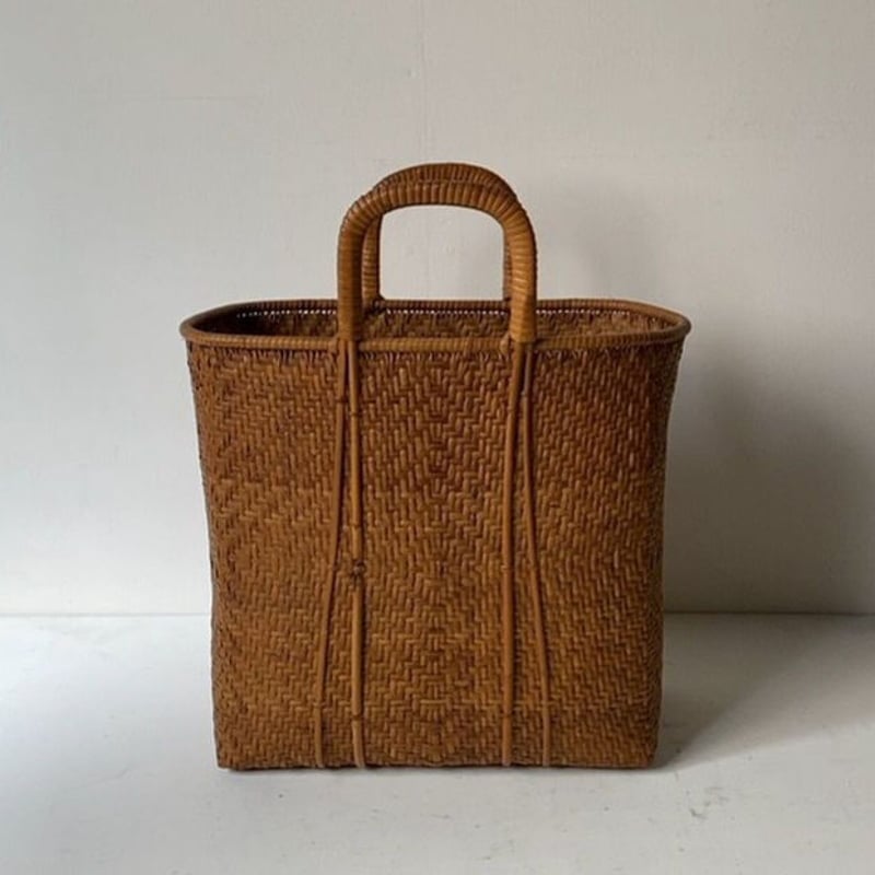 ★昭和レトロ 竹籠バッグ 　竹編みカゴバッグ ☆昭和レトロ 竹籠バッグ 竹編みカゴバッグ
