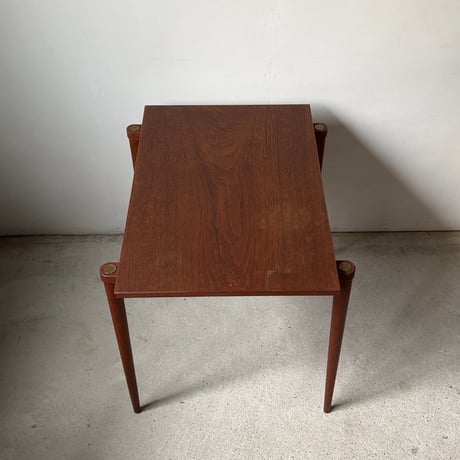 Yamaguchi 山口木材工芸　サイドテーブル コーヒーテーブル ミニテーブル 1970s ジャパンヴィンテージ  木製無垢/真鍮  美品