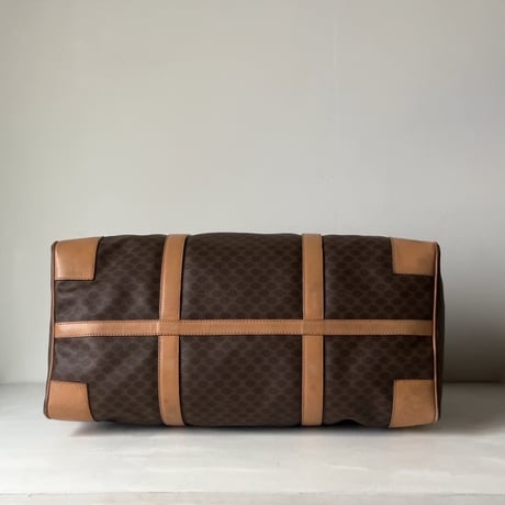 CELINE オールドセリーヌ トリオンフ(マカダム) 総柄  ボストンバッグ ゴールド金具 カデナ+鍵付き ヴィンテージセリーヌ 中古美品