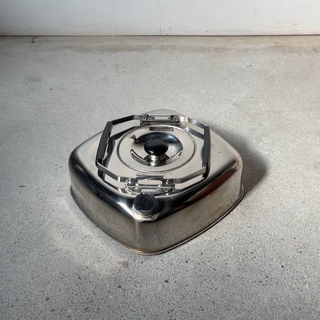 杉山金属 薄型キューブケトル1.6L  ステンレス製 スクエアケトル スタッキング可能 キャンプ アウトドア ユーズドキッチンツール 良品
