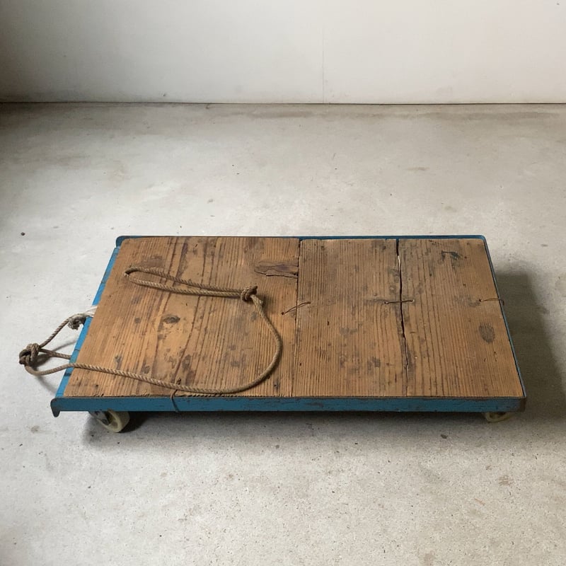 ヴィンテージ トロリー 紐台車 キャスターカート 古い台車 スチール