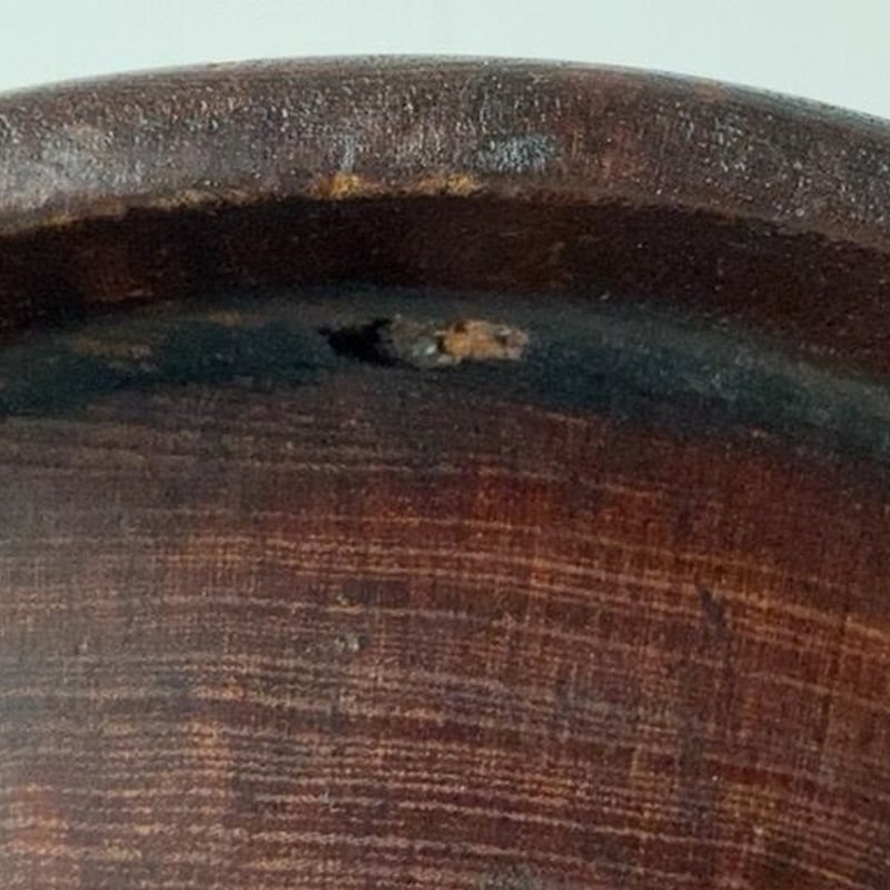木製無垢のくり抜き盆 丸盆 木のトレー 幅約25.5cm 小さめサイズ