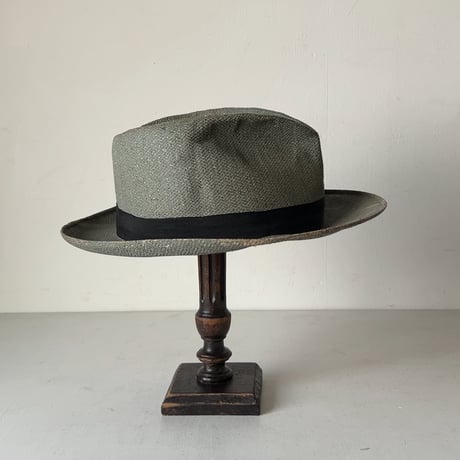 Colombia panamahat ヴィンテージ パナマハット ユニセックス 頭周約55.5cm 水色 ブルーグレー 編み帽子 中折れ帽 麦わら帽子