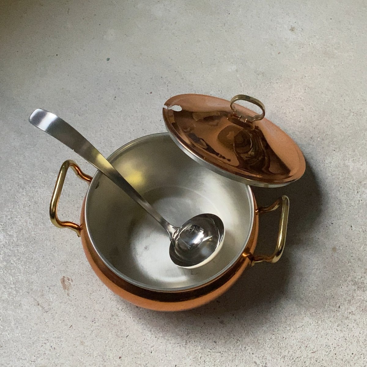 銅製 鍋 3.6L 18cm ガラス蓋 CAFFERIA copper ware種類両手鍋