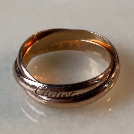 Cartier カルティエ トリニティリング ピンクゴールド単色 約5.8g #55 AU750 K18 PG 付属品フル装備