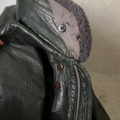 BURBERRYS バーバリーズ  80s～90s ヴィンテージレザージャケット 旧タグ ボアブルゾン 黒 革ジャン ブルゾン  ジャンパー 本革 オールレザー ブラック 古着 中古良品