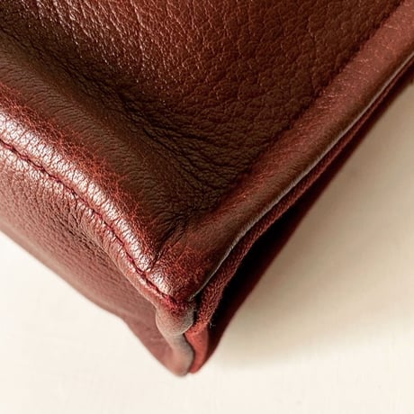 HERMES エルメス フールトゥ PM レザー/キャンバス ボルドー 赤茶 中古美品