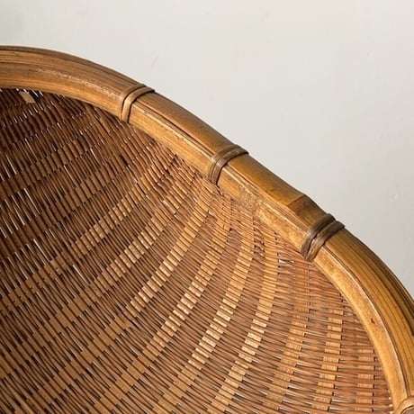 片口ざる 横幅42cm  箕ざる 片口かご 箕かご 竹工芸 工芸品  伝統工芸  野菜カゴ 米研ぎザル  天然素材 竹ざる 美品