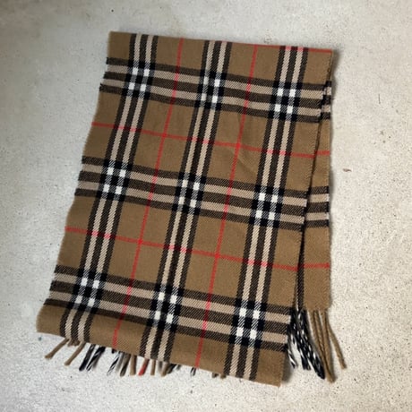 BURBERRYS バーバリーズ  LAMBSWOOL 100% ラムウール マフラー ベージュノバチェック　70s～80s イギリスヴィンテージ made in england 中古品