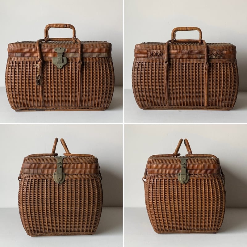 京都　ヴィンテージ（アンティーク）のバスケット　生花　茶道　華道　籠 京都 ヴィンテージ（アンティーク）のバスケット 生花 茶道 華道