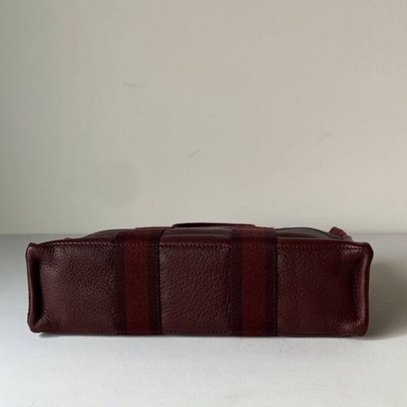 HERMES エルメス フールトゥ PM レザー/キャンバス ボルドー 赤